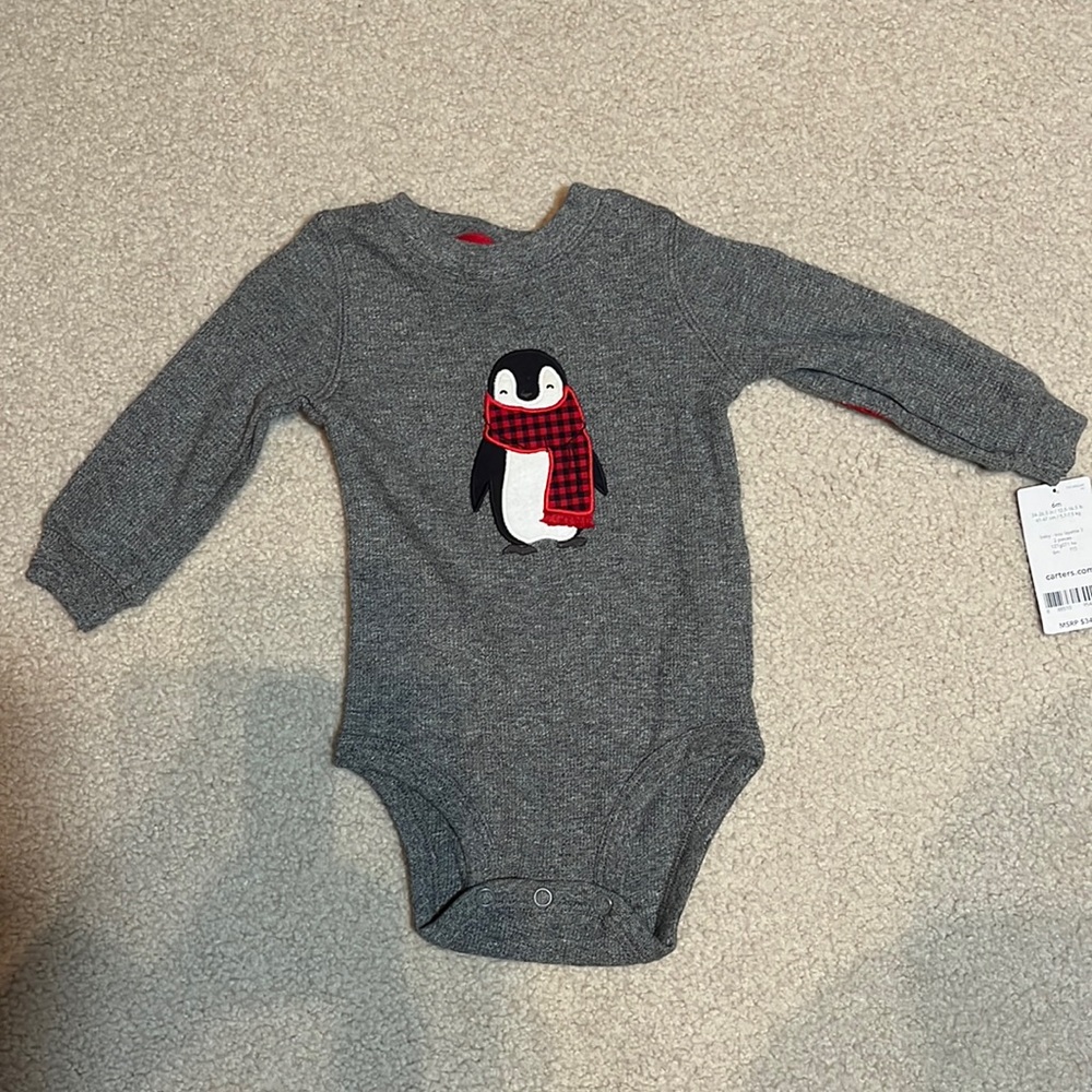 Carters Penguin Onesie Size Babies 6 Momths